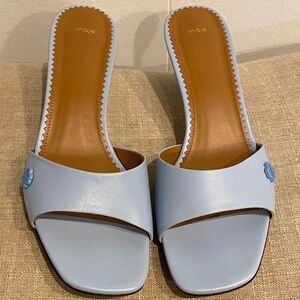 Maje Blue and Brown Mules with Minimalist Design